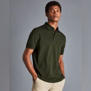 Charles Tyrwitt Olive Melange Polo - Olive melange